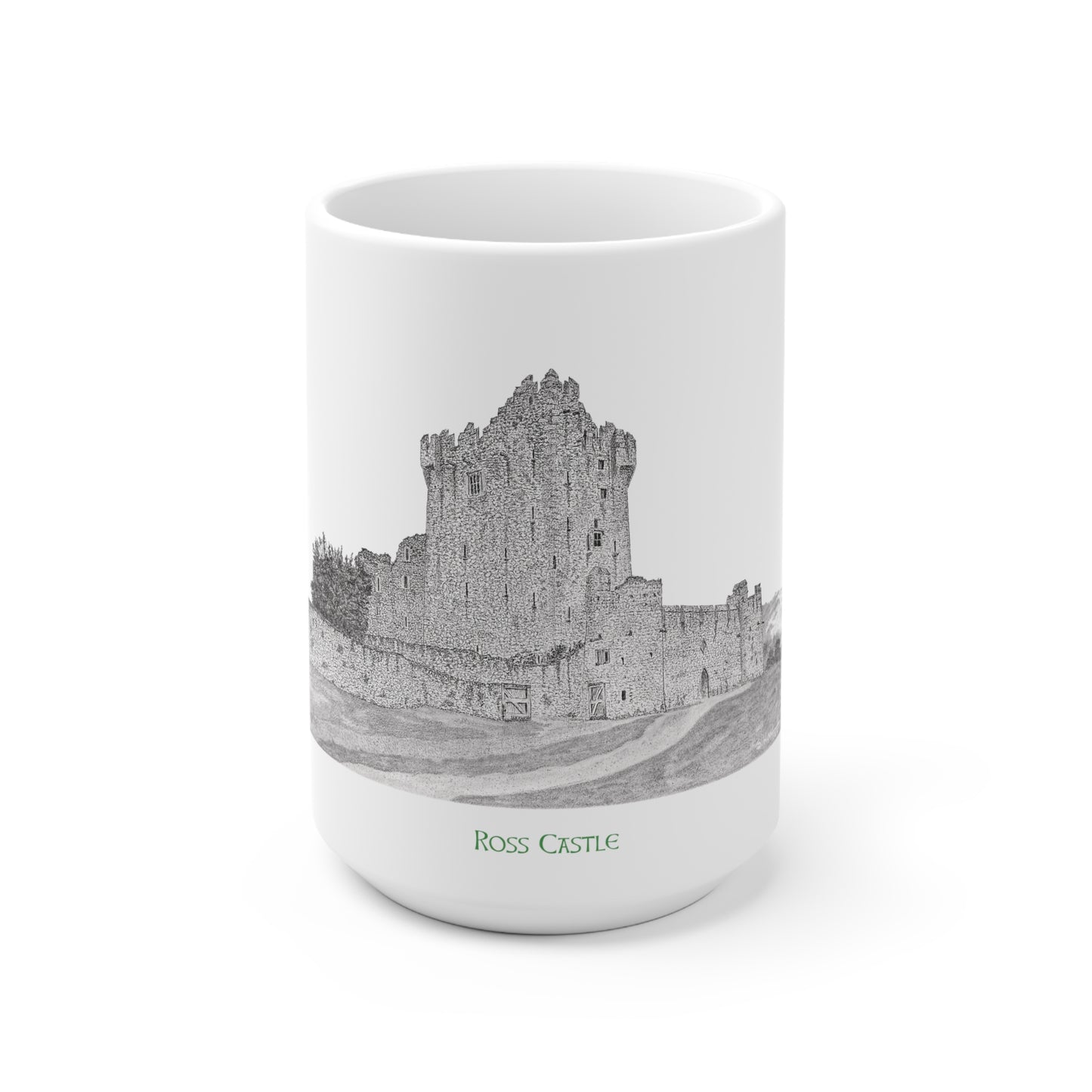 Gloss White Mug 15 oz. - Ross Castle